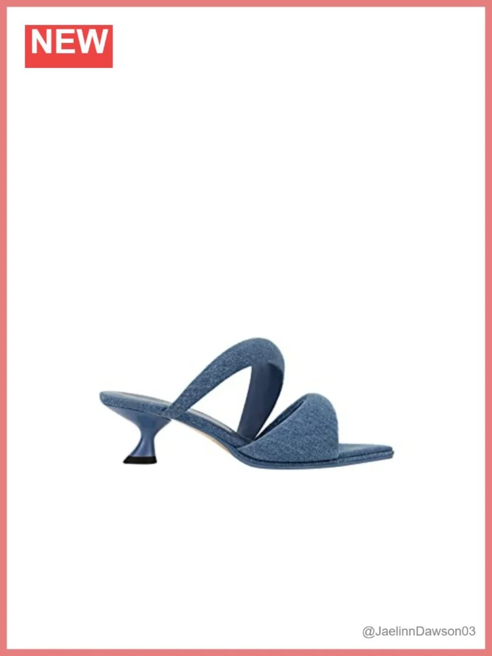 JW PEI Sara Vegan Leather Mule Heel Sandals Women's Slip On Mid Heel